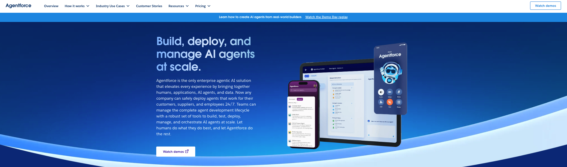 Screenshot of Salesforce's service homepage