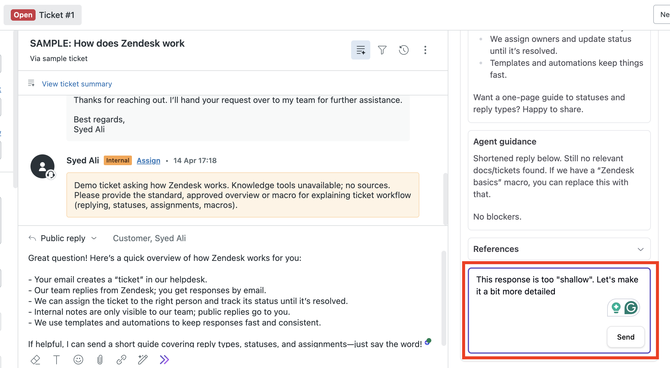 Zendesk AI Copilot - Pluno Chat with Copilot