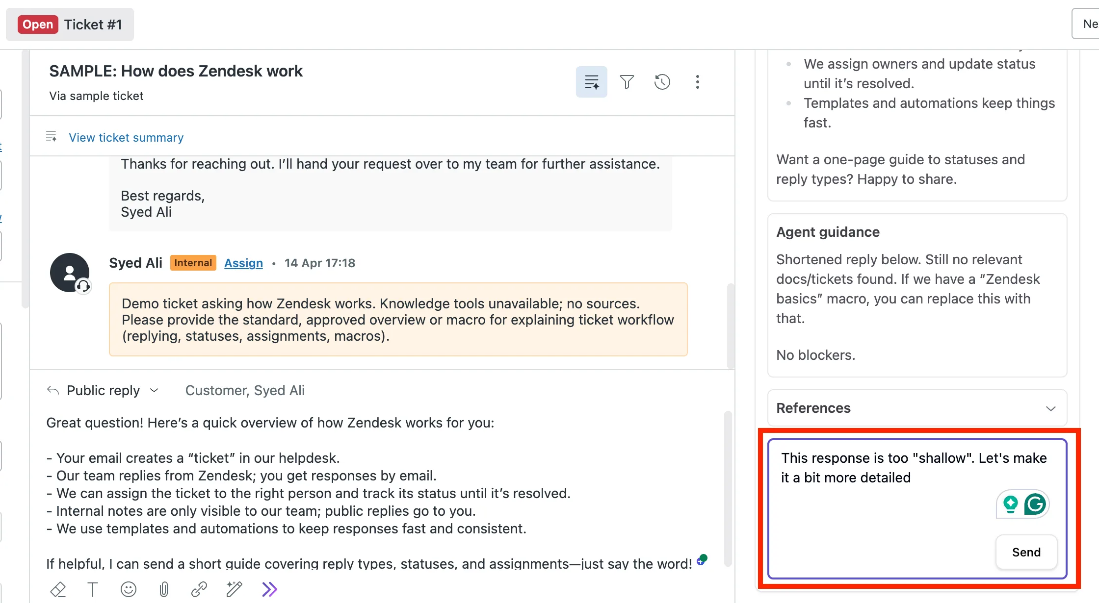 Zendesk AI Copilot - Pluno Chat with Copilot
