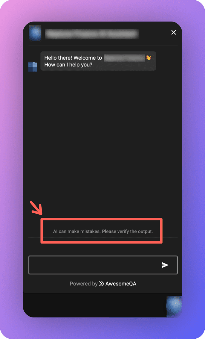 Web Chatbot Disclaimers