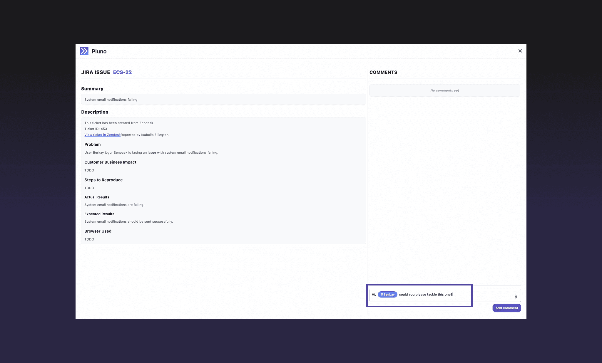 Improved Jira Modal with User Mentions