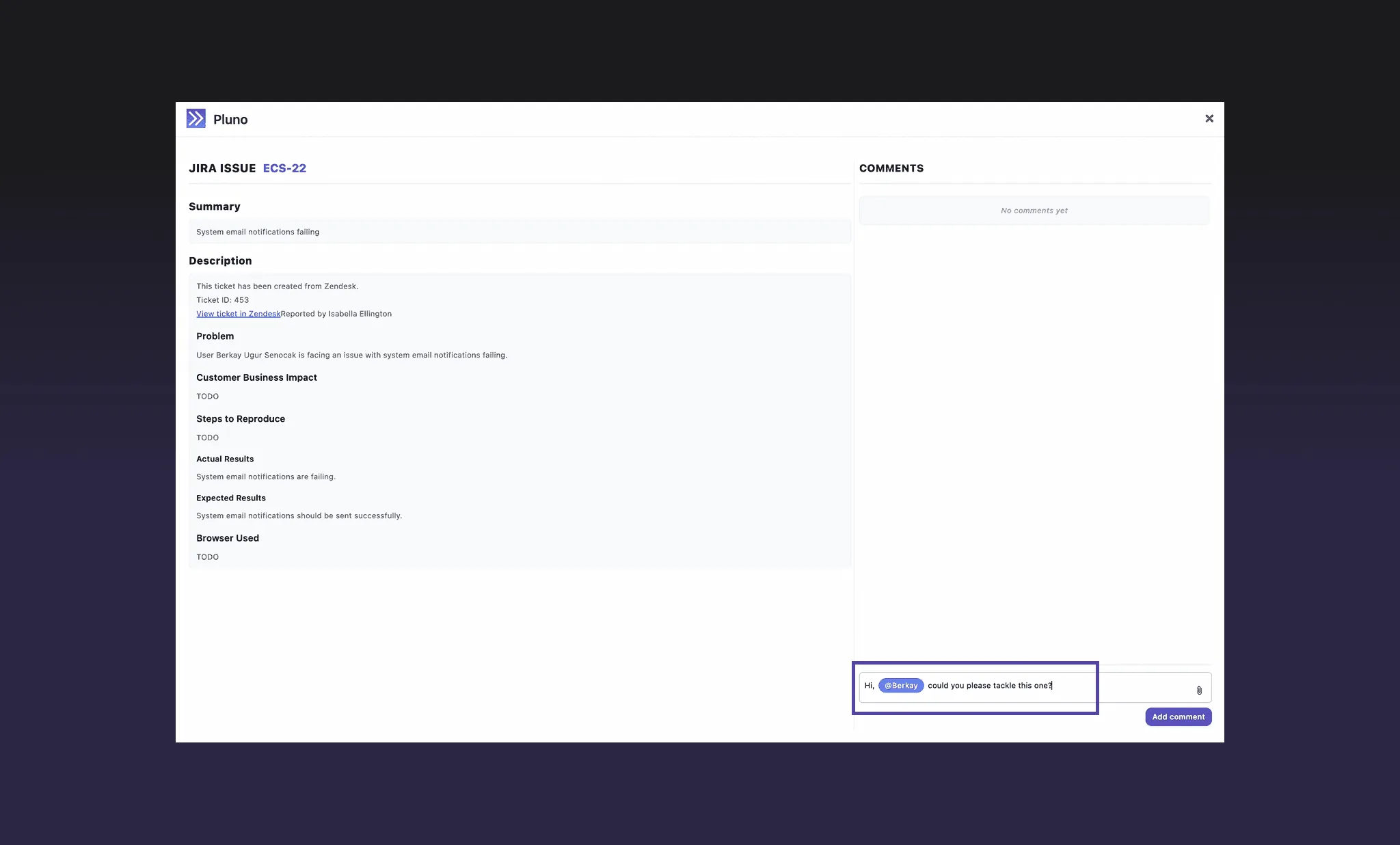Improved Jira Modal with User Mentions
