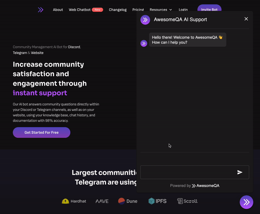 Lightning fast replies coming to the web chatbot