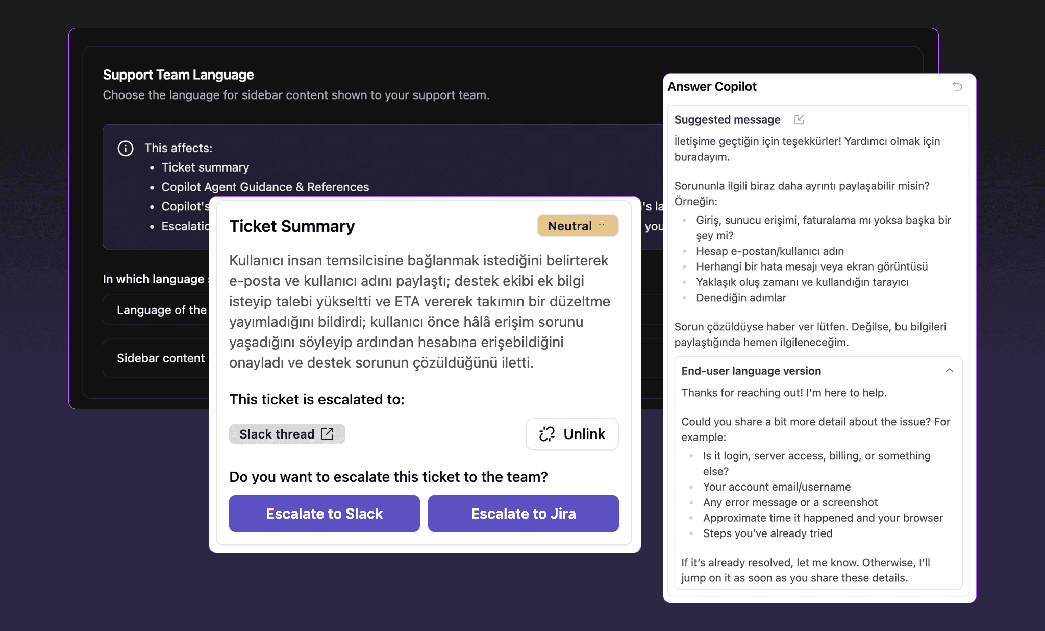 Sidebar Content can now be Displayed in your Team's Language, regardless of the Ticket Language