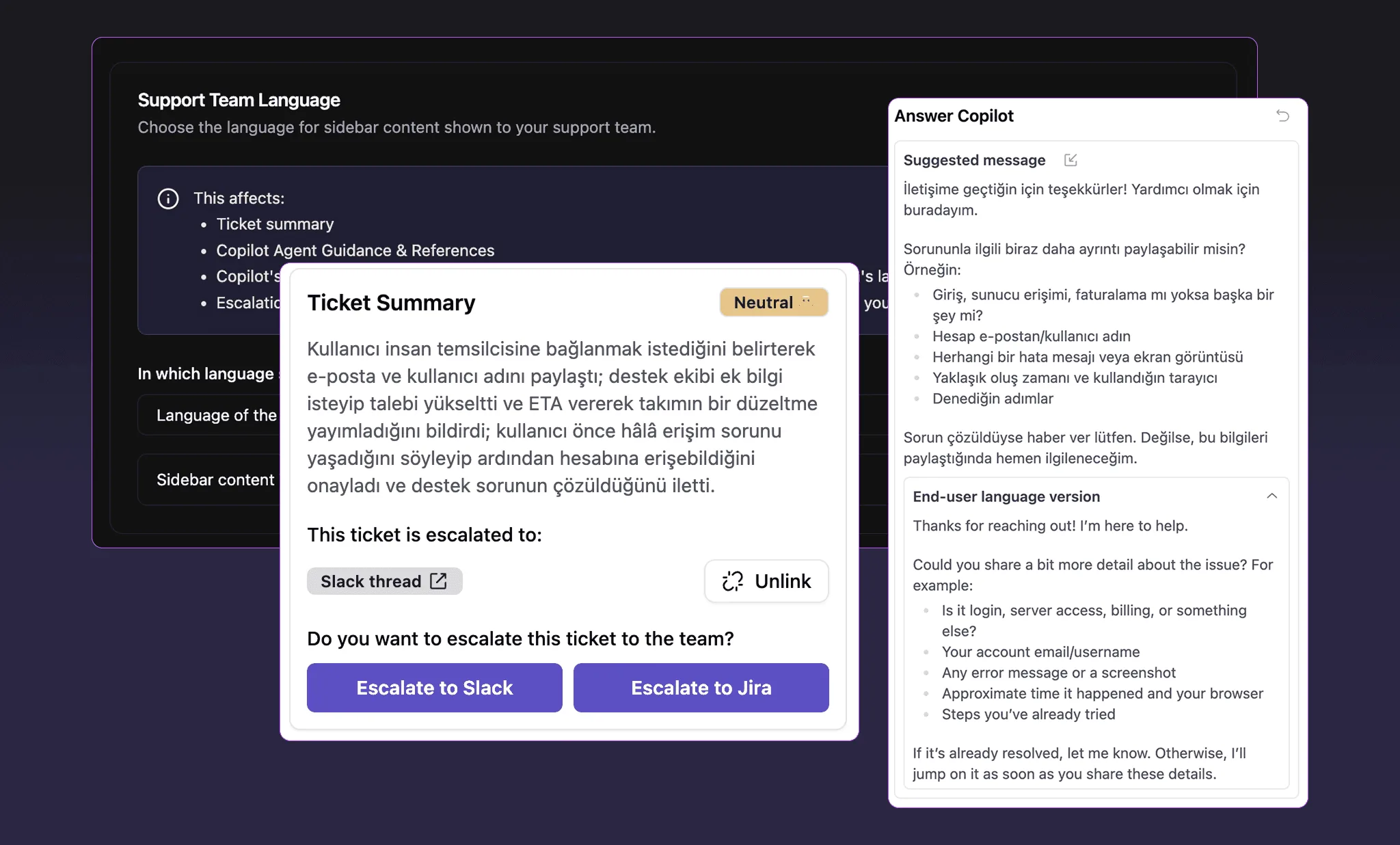 Sidebar Content can now be Displayed in your Team's Language, regardless of the Ticket Language