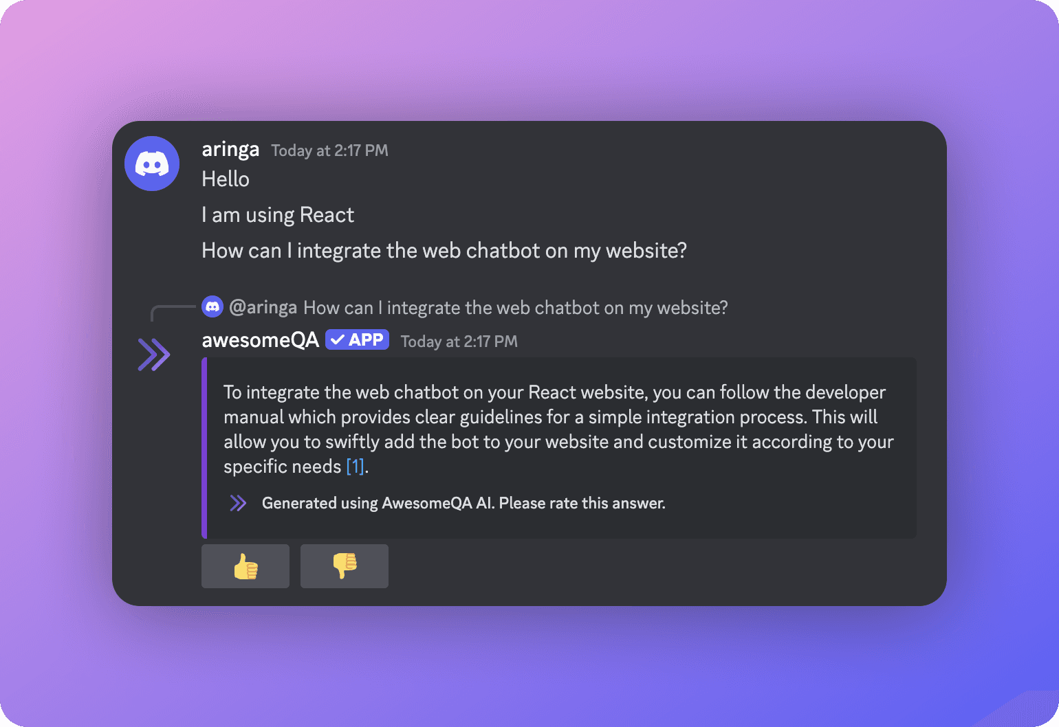 Lightning fast replies coming to the web chatbot