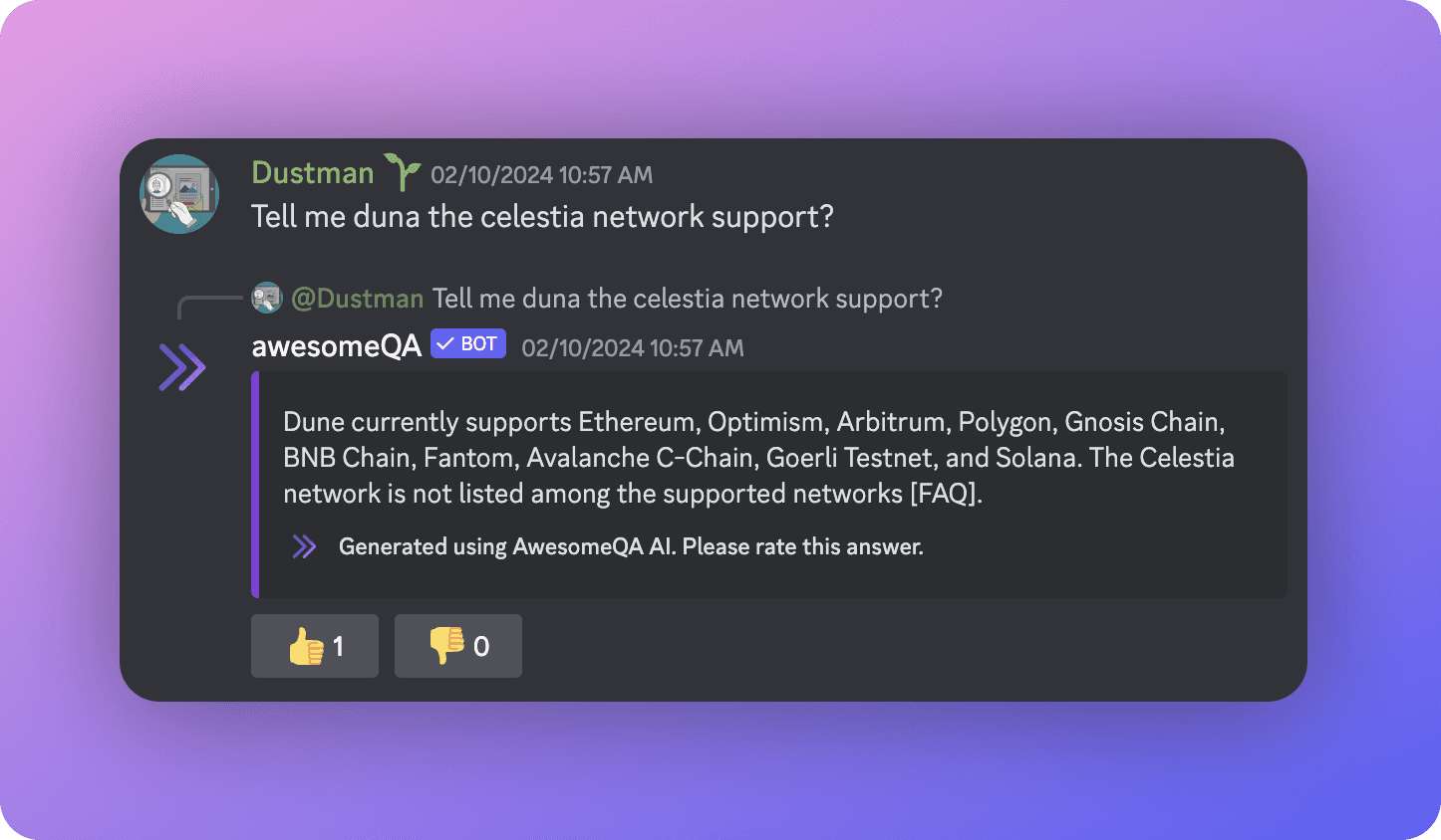 Feedback Buttons on Discord