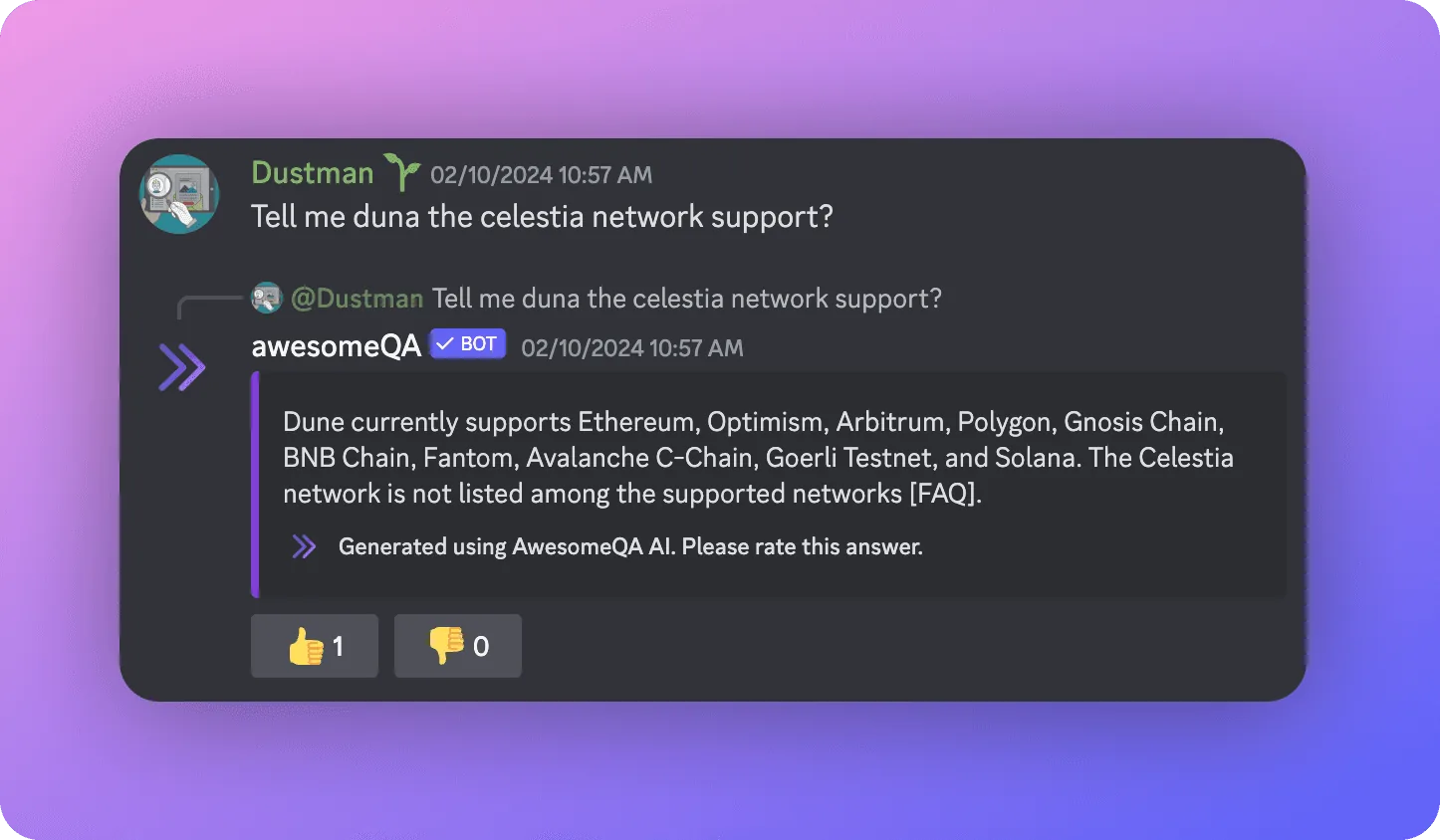Feedback Buttons on Discord